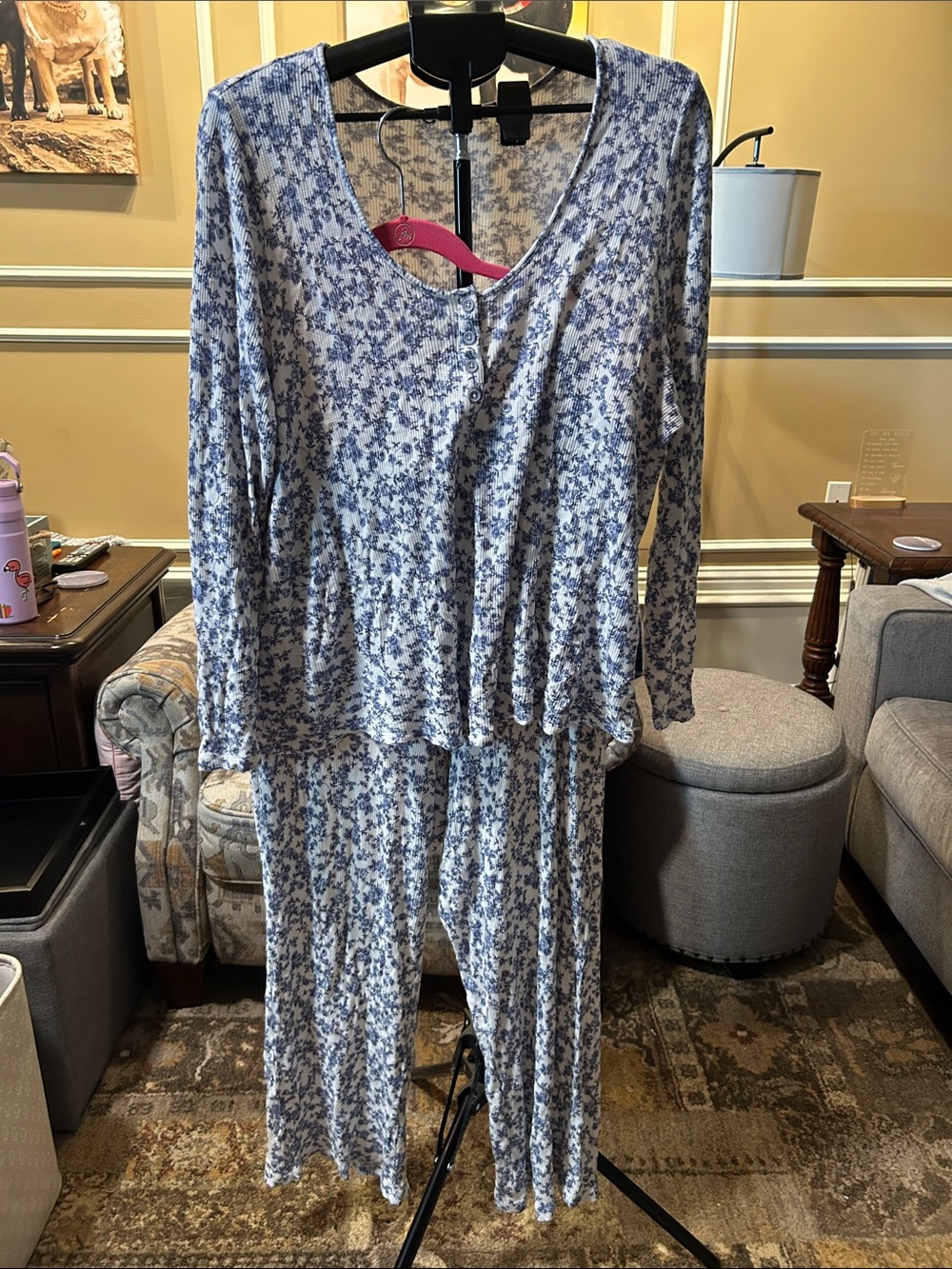 torrid Blue and White Floral Long-Sleeve Pajama Set